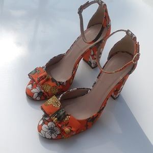 J Crew Floral Pump Bow Sandal 6.5